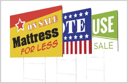 Rigid signs, Yard signs, foamcore, pvc